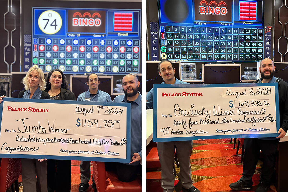 Dois prêmios de bingo totalizando US$ 224.727 foram ganhos na semana passada no Palace Station em Las Vegas. (S ...