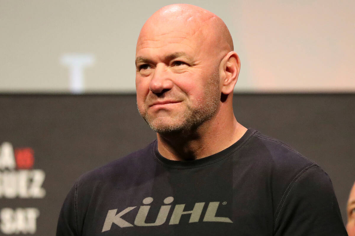 O presidente do UFC, Dana White, comparece à pesagem cerimonial do UFC on ABC 3, evento de artes marciais mistas...