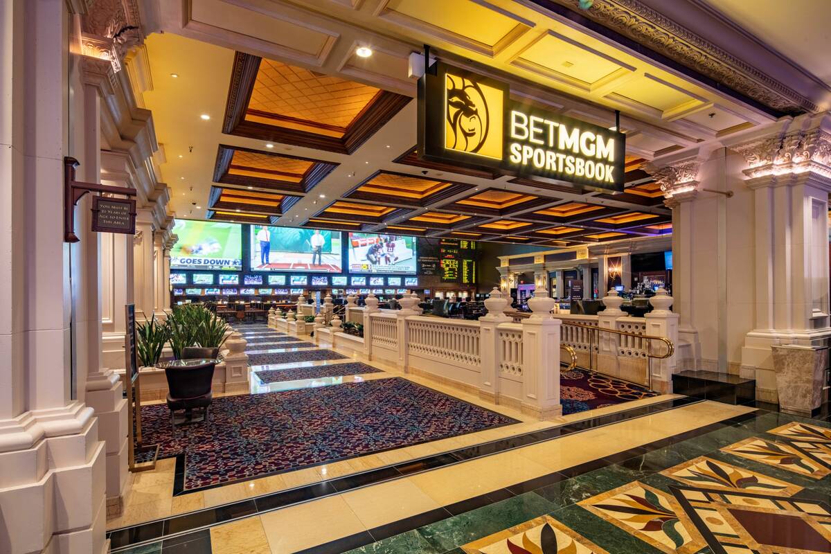 A casa de apostas esportivas BetMGM no Mandalay Bay Casino-Hotel em Las Vegas. (BetMGM)